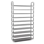 SONGMICS 10 Katlı Ayakkabı Rafı, 100x29x175 CM, Siyah, LSR10H