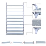 SONGMICS 10 Katlı Ayakkabı Rafı, 100x29x175 CM, Gri, LSR10G
