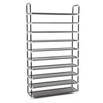 SONGMICS 10 Katlı Ayakkabı Rafı, 100x29x175 CM, Siyah, LSR10H