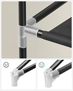 SONGMICS 10 Katlı Ayakkabı Rafı 28x88x160 cm Ayakkabı Dolabı, Ayakkabı Depolama, Toz Geçirmez Kapaklı Ayakkabı Organizatörü, Yüksek Topuklu Spor Ayakkabı için uygun, Metal Raf, siyah, RXJ36HV1