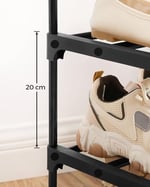 SONGMICS 10 Seviyeli Ayakkabı Rafı, 50 Çifte Kadar Metal Ayakkabı Saklama Yeri, Oturma Odası, Koridor ve Giyinme Odası İçin Ayakkabı Düzenleyici, 92 x 30 x 194 cm, Siyah Lsa10Bk