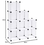 SONGMICS 9 Bölmeli Raf Sistemi, Ayakkabı Rafı, Banyo Rafı, Giysi Dolabı, Oyuncak Dolabı, 93 x 31 x 123 cm, Beyaz Lpc115S