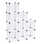 SONGMICS 9 Bölmeli Raf Sistemi, Ayakkabı Rafı, Banyo Rafı, Giysi Dolabı, Oyuncak Dolabı, 93 x 31 x 123 cm, Beyaz Lpc115S