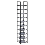 SONGMICS Ayakkabı rafı, ayakkabı düzenleyici, 10 raf, açık dar ayakkabı rafı, 33 x 33 x 173 cm, metal çerçeve, dokunmamış kumaş raflar, koridor, yatak  - Seçenekler: 33 x 33 x 173 cm, 28 x 45 x 173 cm