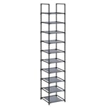 SONGMICS Ayakkabı rafı, ayakkabı düzenleyici, 10 raf, açık dar ayakkabı rafı, 33 x 33 x 173 cm, metal çerçeve, dokunmamış kumaş raflar, koridor, yatak  - Seçenekler: 33 x 33 x 173 cm, 28 x 45 x 173 cm