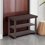 SONGMICS Ayakkabı Rafı Tezgahı, 3 Katmanlı Bambu Ayakkabı Depolama Düzenleyici, Giriş Tezgahı, 250 lbs'ye kadar tutar, 25 x 27,6 x 40,8 cm, Giriş Yolu Banyo Yatak Odası için, Kahverengi ULBS04Z