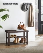 SONGMICS Ayakkabı Rafı Tezgahı, 3 Katmanlı Bambu Ayakkabı Depolama Düzenleyici, Giriş Tezgahı, 250 lbs'ye kadar tutar, 25 x 27,6 x 40,8 cm, Giriş Yolu Banyo Yatak Odası için, Kahverengi ULBS04Z