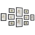 SONGMICS Resim Çerçevesi Seti 10'lu, 20 x 25 cm Boyutunda 2 Fotoğraf, 13 x 18 cm Boyutunda 4 Fotoğraf, 10 x 15 cm Boyutunda 4 Fotoğraf, Siyah