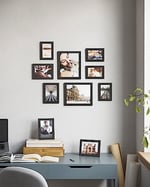 SONGMICS Resim Çerçevesi Seti 10'lu, 20 x 25 cm Boyutunda 2 Fotoğraf, 13 x 18 cm Boyutunda 4 Fotoğraf, 10 x 15 cm Boyutunda 4 Fotoğraf, Siyah