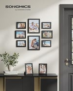 SONGMICS Resim Çerçevesi Seti 10'lu, 20 x 25 cm Boyutunda 2 Fotoğraf, 13 x 18 cm Boyutunda 4 Fotoğraf, 10 x 15 cm Boyutunda 4 Fotoğraf, Siyah