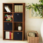 SONGMICS RFB02H-3 Saklama kutusu, 6 adet, katlanır kutu, parmak delikli, 30 x 30 x 30 cm, siyah