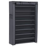 SONGMICS Toz Geçirmez Örtülü 10 Katlı Ayakkabı Rafı, 88x28x160 CM, Gri, RXJ36G