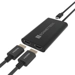 SoNNeT USB-C - Dual HDMI 2.1 adaptör – 60 Hz, HDR, HDCP, tak ve çalıştır özellikli iki 4K ekranı destekler, Thunderbolt 4/3, MacOS ve Windows ile uyumlu, profesyonel uygulamalar için ideal