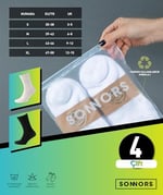 SONNORS 4 Çift Diyabetik Çoraplar - Organik Pamuk Çorap Erkek Kadın Çorabı - Dikişsiz Nefes Alabilir Rahat Lastik & Kan Dolaşımı - Siyah & Ekru