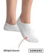 SONNORS 6 Çift Görünmez Kaymaz Silikonlu Babet Kadın Erkek Çorap - No Show Organik Pamuk Bambu Yumuşaklığı Kısa Bilek Spor Ayakkabı Çorabı Patik Çarık Çorap - Beyaz ve Siyah