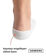 SONNORS 6 Çift Görünmez Kaymaz Silikonlu Babet Kadın Erkek Çorap - No Show Organik Pamuk Bambu Yumuşaklığı Kısa Bilek Spor Ayakkabı Çorabı Patik Çarık Çorap - Beyaz ve Siyah