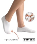 SONNORS 6 Çift Görünmez Kaymaz Silikonlu Babet Kadın Erkek Çorap - No Show Organik Pamuk Bambu Yumuşaklığı Kısa Bilek Spor Ayakkabı Çorabı Patik Çarık Çorap - Beyaz ve Siyah