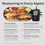 SONOFF Et Termometresi, Sigara İçen Fırın için Kablosuz Et Termometresi, 2 Problu Dijital Izgara Termometresi, Zamanlayıcı Modu, Akıllı LCD Arka Işık, Bildirim Uyarısı, Barbekü Termometresi