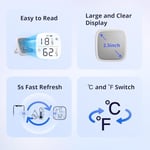 SONOFF SNZB-02D Akıllı Mini ZigBee Sıcaklık ve Nem Sensörü, İç Mekan Higrometre Termometresi, LCD Ekran, 5S Yenileme, Alexa/Google Home/Home Assistant ile Uyumlu