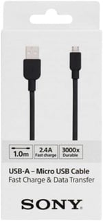 Sony Cp-Ab100Bbox Mikro Usb Şarj Ve Data Kablosu, Siyah