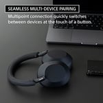 Sony WH 1000XM5 Gürültü Önleyici Kablosuz Kulaklık 30 saat pil ömrü Aşırı kulak stili Alexa ve Google Asistan için optimize edilmiştir, telefon görüşmeleri için dahili mikrofonlu, Gece Mavisi