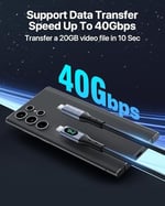 SOOPII LED Ekranlı USB4 Kablosu, 8K Video, Max 40Gbps Veri Aktarımı, 240W USB C - USB C Şarj Kablosu, lPhone 16, MacBook, Thunderbolt 3, Monitör, Yerleştirme İstasyonları (3.3 ft) ile uyumlu