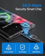 SOOPII LED Ekranlı USB4 Kablosu, 8K Video, Max 40Gbps Veri Aktarımı, 240W USB C - USB C Şarj Kablosu, lPhone 16, MacBook, Thunderbolt 3, Monitör, Yerleştirme İstasyonları (3.3 ft) ile uyumlu