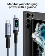 SOOPII LED Ekranlı USB4 Kablosu, 8K Video, Max 40Gbps Veri Aktarımı, 240W USB C - USB C Şarj Kablosu, lPhone 16, MacBook, Thunderbolt 3, Monitör, Yerleştirme İstasyonları (3.3 ft) ile uyumlu