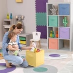 Sorbus 11 inç Kumaş Saklama Küpleri - Sağlam Katlanabilir Saklama Kutuları ve Kulpları - Giysi, Oyuncak, Kitap Düzenlemek için 6 Katlanabilir Sepet - Raflar, Çocuk Odası, Dolaplar için Çok Renkli
