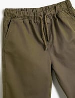 Şort Slim Fit Beli Bağlamalı Lastikli Cepli Pamuklu