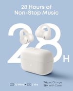 Soundcore C50i Bluetooth Kulaklık, Açık Kulak Teknolojisi, Güçlü Bas için 12 mm Sürücüler, Yapay Zeka ile Net Aramalar, Gerçek Zamanlı Çeviri, Yüksek Çözünürlük, IP55 Su Geçirmez, Beyaz - D1101