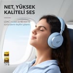 Soundcore Space One Kulak Üstü Bluetooth Kulaklık, Uyarlanabilir Aktif Gürültü Engelleme, 40 Saat Pil Ömrü, Yüksek Çözünürlüklü Ses, Hafif Tasarım, Mavi - A3035
