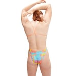Speedo Allover Digital V-Back Kadın Renkli Mayo