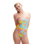 Speedo Allover Digital V-Back Kadın Renkli Mayo