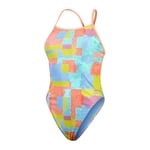 Speedo Allover Digital V-Back Kadın Renkli Mayo