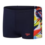 Speedo Digi Alov Panelli Asht Jm Erkek Çocuk Slip Mayosu, 8-10 Yaş, Siyah