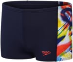 Speedo Digi Alov Panelli Asht Jm Erkek Çocuk Slip Mayosu, 8-10 Yaş, Siyah