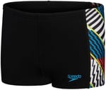 Speedo Erkek Çocuk Şort Mayosu, Digi Alov Panelli, Siyah/Kırmızı, 11-12 Yaş