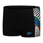 Speedo Erkek Çocuk Şort Mayosu, Digi Alov Panelli, Siyah/Kırmızı, 11-12 Yaş