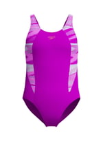 SPEEDO Hyperboom Splice Muscleback Kız Çocuk Yüzücü Mayosu, 13-14 Yaş, 8-00372918627, Pembe, Kız çocuk
