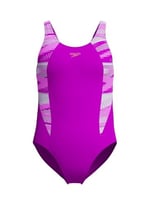 SPEEDO Hyperboom Splice Muscleback Kız Çocuk Yüzücü Mayosu, 13-14 Yaş, 8-00372918627, Pembe, Kız çocuk