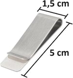 SPELT Metal Mini Kağıt Para Tokası Kart Tutucu Klips Cüzdan Ataş Gümüş 5cm x 1,5cm Küçük Boy