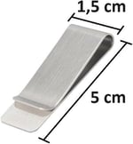 SPELT Metal Mini Kağıt Para Tokası Kart Tutucu Klips Cüzdan Ataş Gümüş 5cm x 1,5cm Küçük Boy