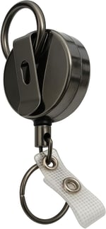 Spelt Metal Yoyo Paslanmaz Çelik Tel Çek Bırak Koruma Anti-theft Makaralı Sargılı Anahtarlık Siyah