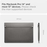 Spigen 14'' / 13'' MacBook & Notebook Laptop Taşıma Çantası Valentinus Sleeve Gri - AFA06415 (Spigen TR Garantili) - Seçenekler: 14 inch, 14inch, 16 inch