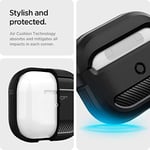 Spigen AirPods 3 ile Uyumlu Kılıf Rugged Armor Üst Düzey Koruma Siyah Karbon Kapak - ASD01978 (Spigen TR Garantili)