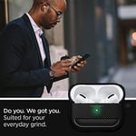 Spigen AirPods Pro (1.nesil) ile Uyumlu Kılıf Rugged Armor Matte Black - ASD00540