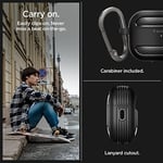 Spigen AirPods Pro 2 ile Uyumlu Kılıf Rugged Armor Üst Düzey Koruma Siyah Karbon Kapak - ACS05482 (Spigen TR Garantili)