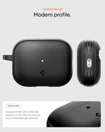 Spigen AirPods Pro 3 ile Uyumlu Kılıf Vault Kaymaz Dokulu Yüzey Siyah Kapak - ACS09826 (Spigen TR Garantili)