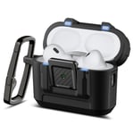 Spigen AirPods Pro 3 ile Uyumlu Kılıf Lock Fit Kilit Mekanizmalı Siyah Kapak - ACS09825 (Spigen TR Garantili)